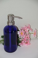 Half Pint - Cobalt Blue Jar Soap Dispenser With Stainless Pump - Blue 8oz Glass on sale Half Pint - Cobalt Blue Jar Soap Dispenser With Stainless Pump - Blue 8oz Glass on sale