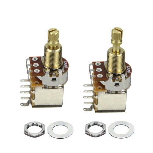 Fleor 2 Stück Gitarre Bass Push Push Potentiometer Messing langer geteilter Schaft Potentiometer - Bild 1 von 18
