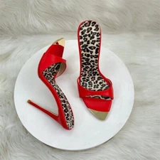 Women's Slim Heel 12cm Open Toe Elegant High Heel Size 33-46 Casual