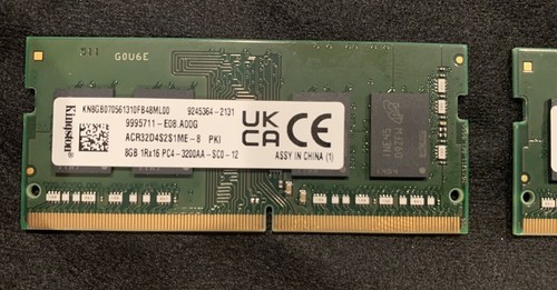 Kingston 16GB (2x8) DDR4 3200MHz 1RX16 PC4-3200AA 1.2V SODIMM Laptop Memory - Picture 3 of 3