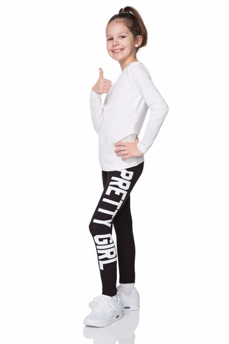 PRETTY GIRL Print Children Cotton Leggings Full Length Kids Pants All Ages DZPRT - Picture 2 of 14