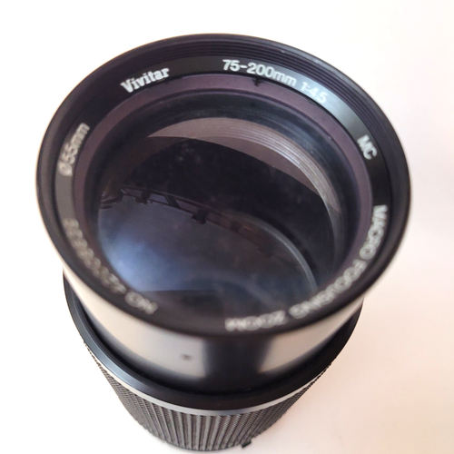 Vivitar 75-200mm 1:4.5 MC Macro Focusing Zoom 55mm w/polarizing filter - Picture 3 of 3