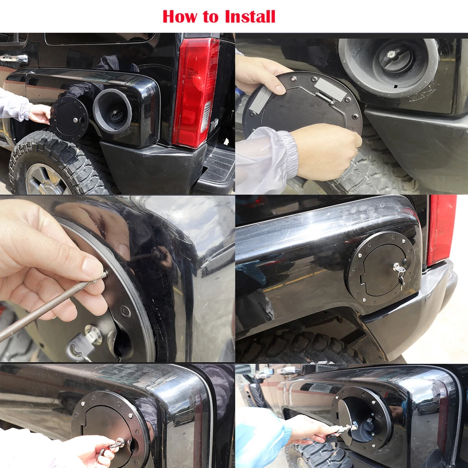 Tankdeckel Abdeckung Cover Für Hummer H3 H3T 2006-2010 Matt schwarz - Image 2 of 4