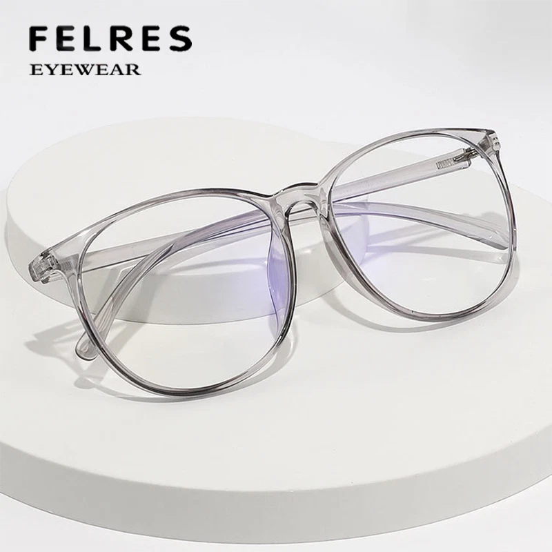 Round Oversize Anti Blue Light Retro Reading Glassess For Women Fashion Glasses