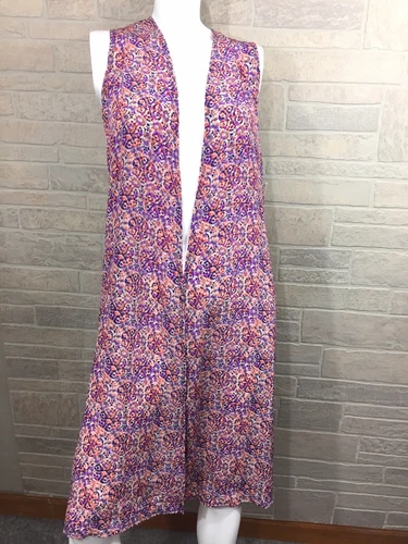 LuLaRoe Joy Vest Duster Size S Small Geometric Print Kaleidoscope