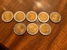 ITALY 500 LIRA . Bi - METAL COIN Set Of 8 Various Dates Some Duplicate Dates