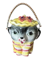 Vtg ROYAL SEALY  Jar Biscuit Cookie Jar w/ Handle Japan 1950'S RARE