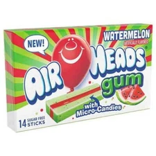 Airheads Candy, Chewing Gum, Watermelon Flavor, Sugar Free, Xylitol, 14 Stick...