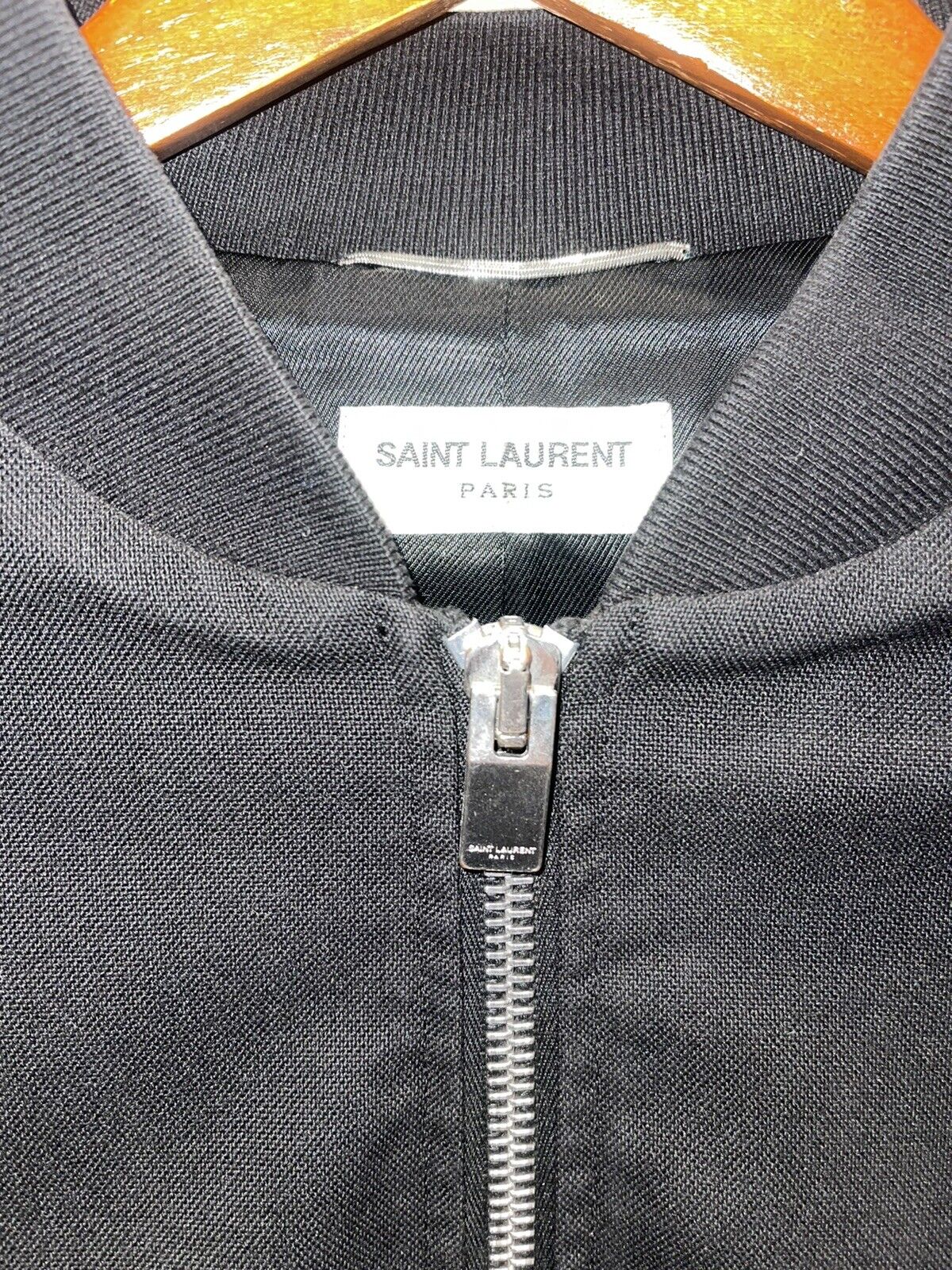 Saint Laurent Bomber Jacket With Leather Sleeve Size 44