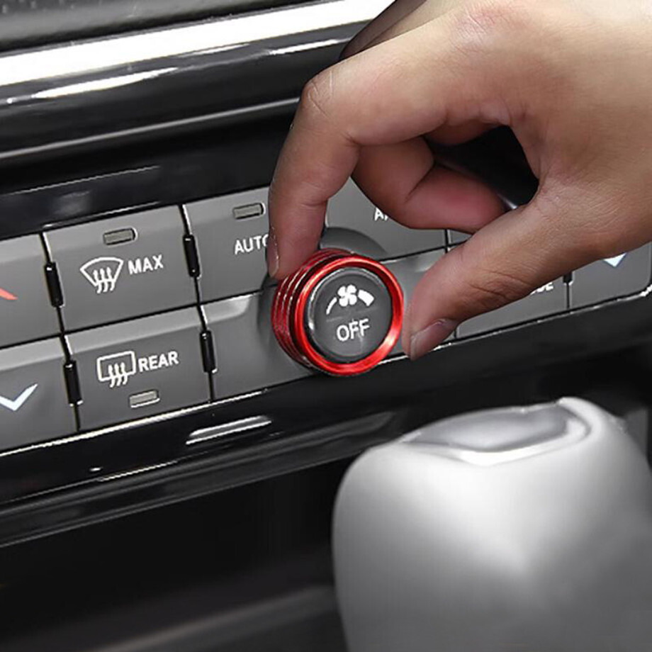 Jeep Compass 22-25 Red AC Radio Switch Knob Cover Trim Accessory