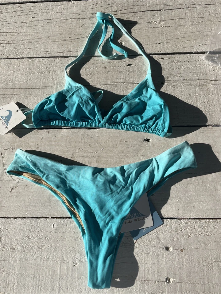 Bikini AQUA di VOGUE tag.40 colore AZZURROpez. unico rimanenza catalogo Boutique - Imagen 1 de 4
