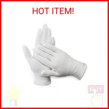 Paxcoo 12 Pairs XL White Cotton Gloves for Dry Hand Moisturizing Cosmetic Eczema