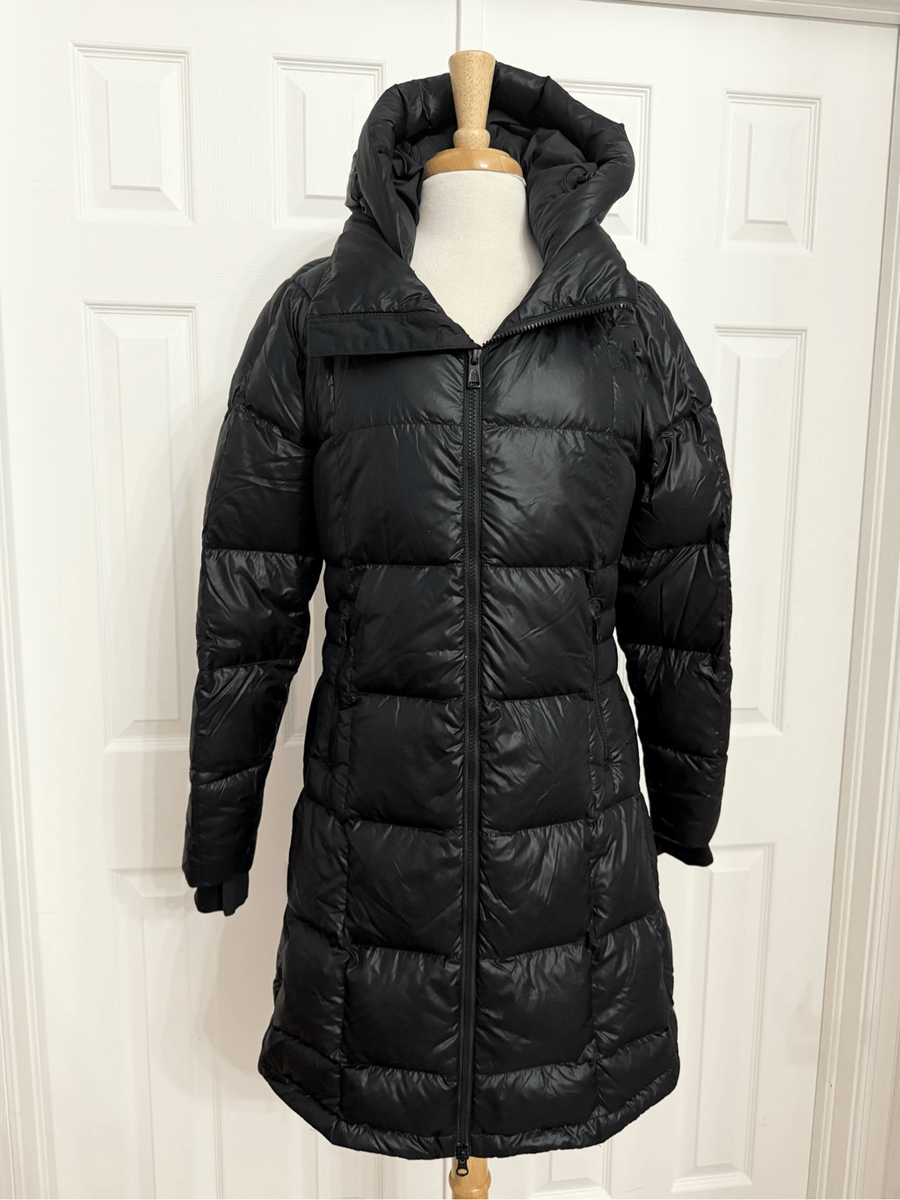 The North Face Womens Black Acropolis Hooded Down Puffer Parka Jacket Size  Small - Main Image