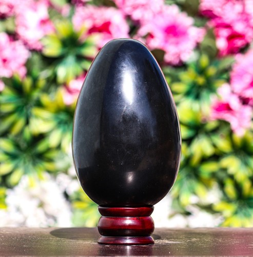 16 cm Natural Negro Turmalina Espíritu Metafísico Chakra Piedra Curativa Huevo - Imagen 2 de 10
