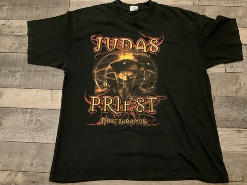 JUDAS PRIEST World Tour NOSTRADAMUS schwarzes T-Shirt Größe LARGE SELTEN, Megadeth