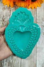 Stampo Cuore Sacro 15 cm in silicone per resina, gesso, candele, cera, sapone
