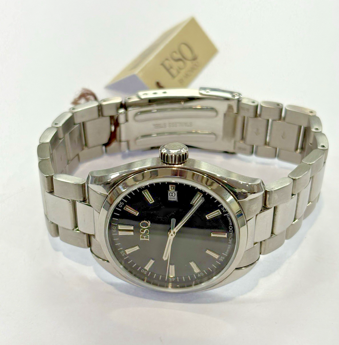 MINT ESQ by Movado ES.33.1.14.5573 Black Dial Quartz 38mm Date