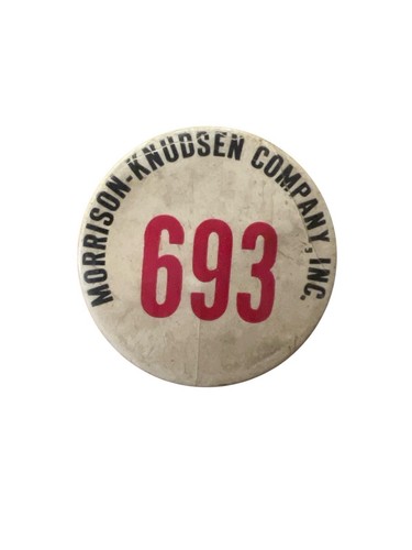 Vintage MORRISON-KNUDSEN CO. employee pinback button fb