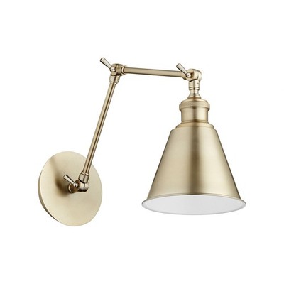 1 Light Cone Wall Mount in style - 7 inches wide by 29.5 inches high-Aged Brass