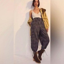 Free People Fly Away Printed Parachute Balloon Cargo Pants Boho Y2K