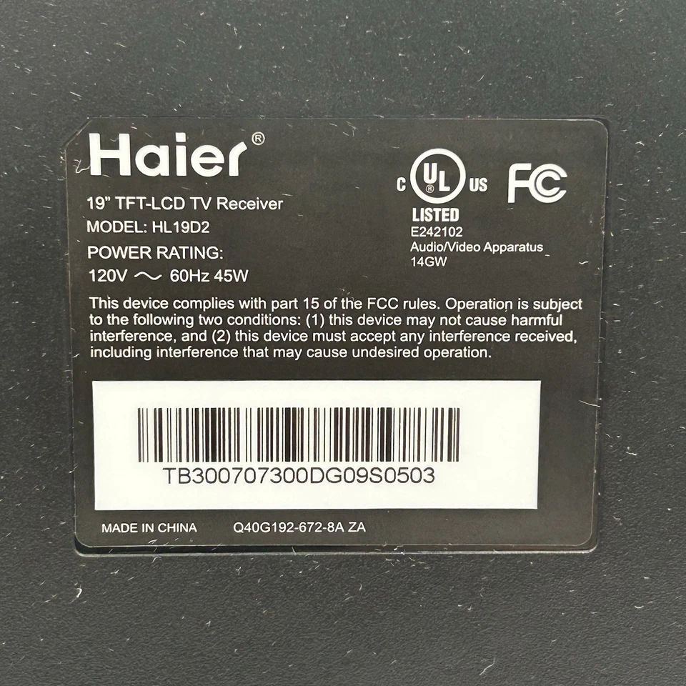 TV HAIER 19" HL19D2 LED-LCD Multi Puertos con Soporte Adjunto Probado y Funciona JUGADOR Foto 4 de 4