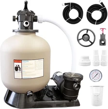 HYDROTOOLS SWIMLINE 19" Sand Filter Combo Set Stand & Port Valve 0.9 THP