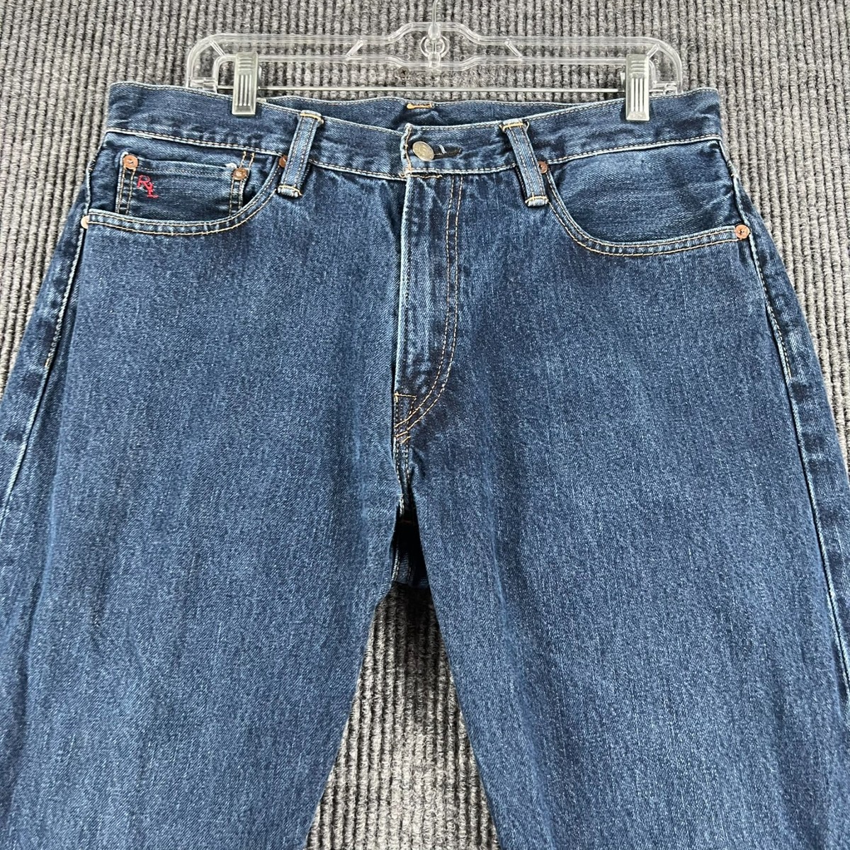 Polo Ralph Lauren Jeans Mens Size 33x32 Blue Denim Red Line