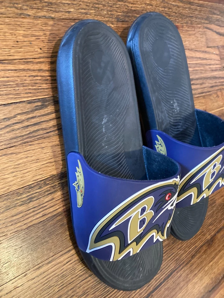 NFL Baltimore Ravens Slide Sandals Size L (Men's 11-12) Flip-Flops House Shoes - Image 3 of 4