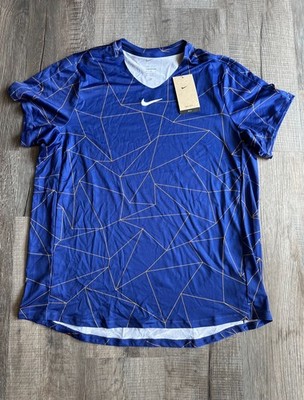 Nike Tennis Nikecourt Advantage Sport Dri-fit Shirt Blue Men's Sz XL DD8313-455