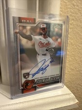 2026 Topps Chrome Jeremiah Jackson RC On Card Auto #RA-JJ Orioles Rookie. rookie card picture
