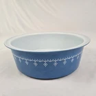 Vintage Pyrex Blue Snowflake Garland 664 Big Bertha 4 Qt Bowl Bread Pan NO LID