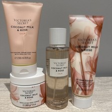 Victoria's Secret Coconut Milk Rose Calm 4 Pcs Set Body Care Lot Bundle New
