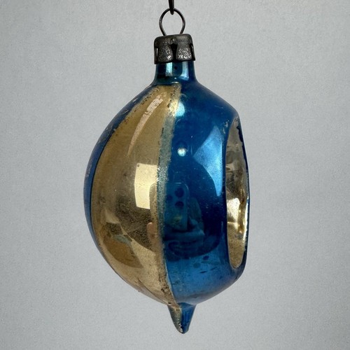 Vtg Christmas Ornament Mercury Glass Indent Teardrop Reflector Made In Poland - Picture 8 of 13