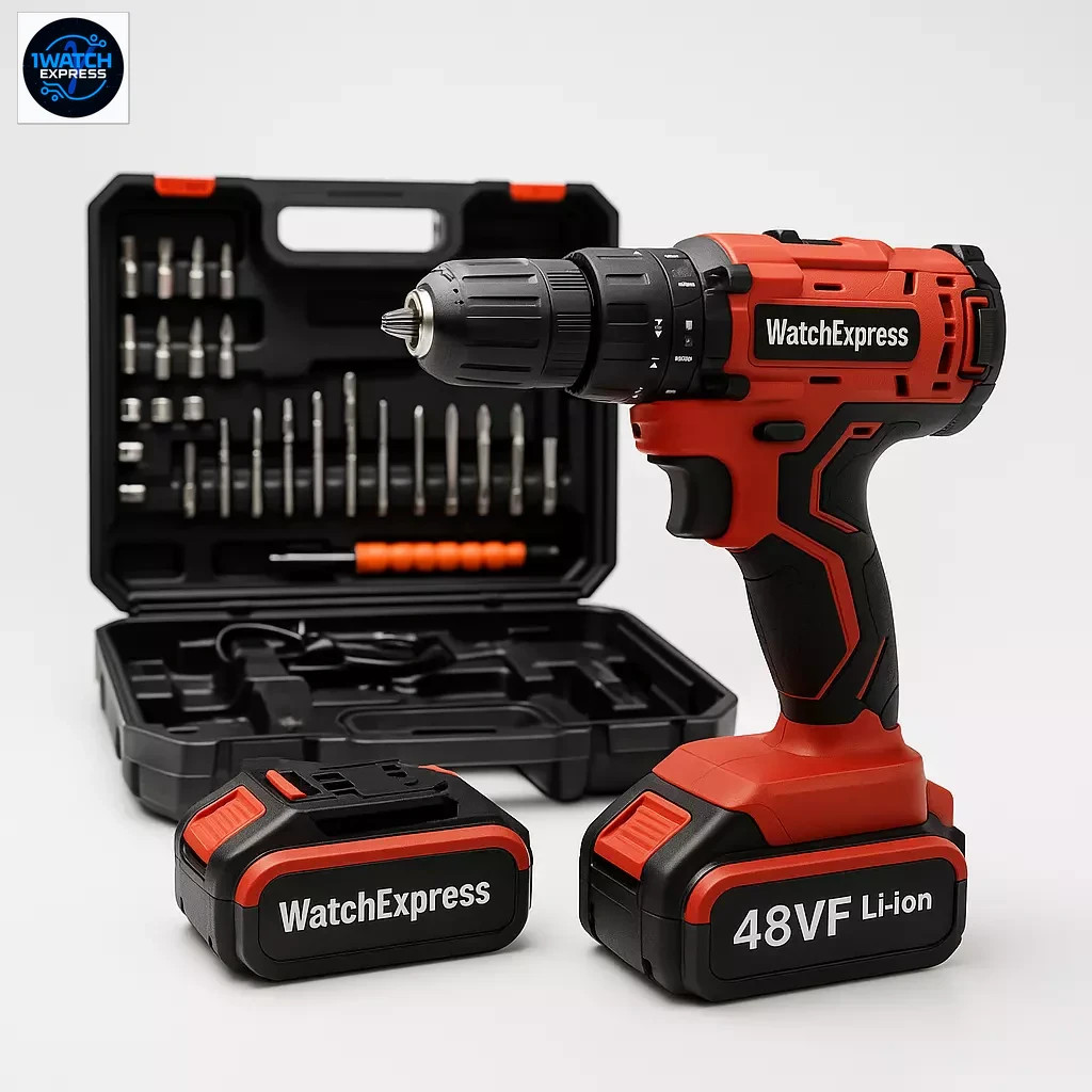 Trapano Avvitatore Professionale 48V con 2 Batterie Litio e Valigia 2025