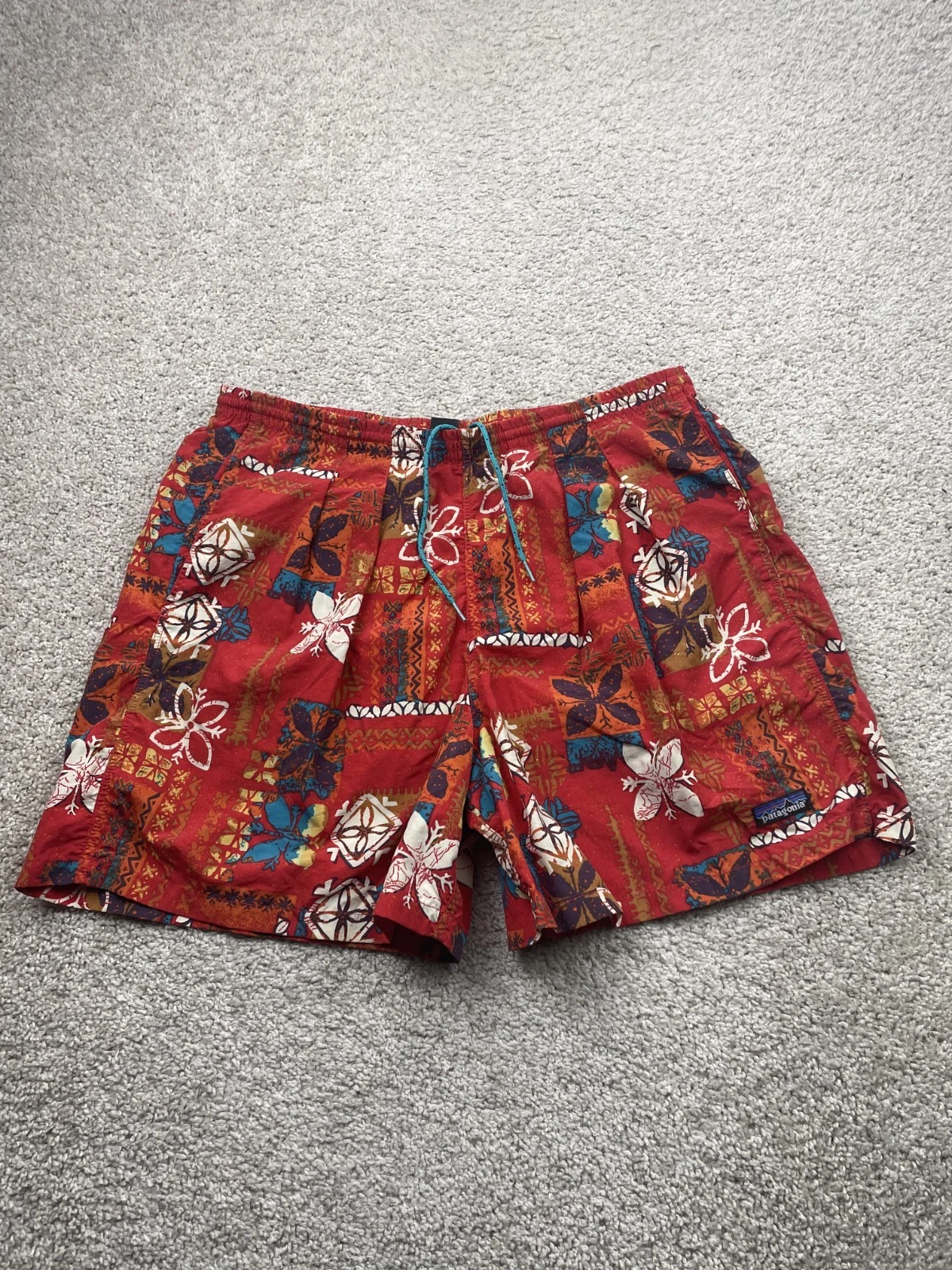 Vintage Patagonia Baggies Board Shorts Men Large Hawaiian Floral Gorp Swim 90s