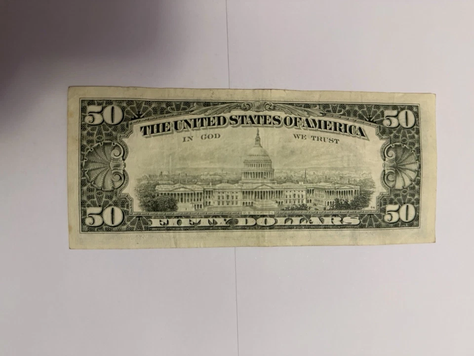 USA Bank Note: USA, Fifty Dollar 1985 No. D01503869A - Image 2 of 2