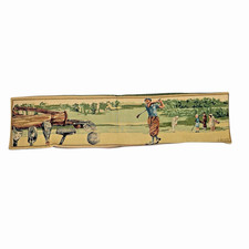 Vintage L David Tapestry Golf Decor Lumbar Throw Pillow Cover 35" x 8” NWT