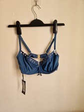 Boux Avenue Teal Balconette Bikini Top UK 32D Cut Out Detail BNWT