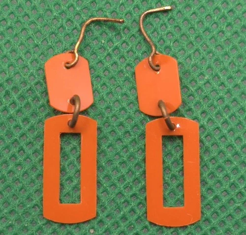 Vintage 1968 Barbie Zokko Pair of Orange Earrings #1820 Doll Accessories Jewelry