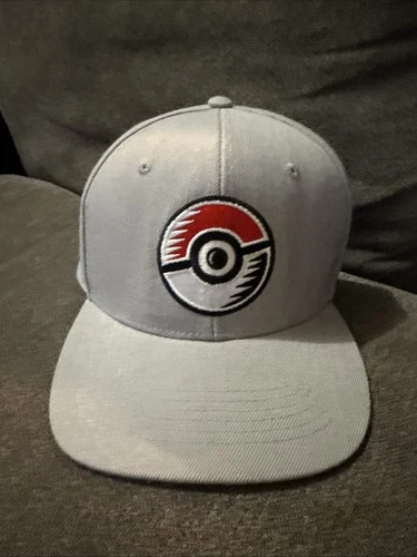 Pokemon Center Pok? Ball Gray Flat-Bill Hat (One Size-Adult)