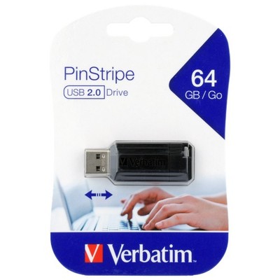 Verbatim PinStripe 64 GB USB-Stick schwarz USB 2.0