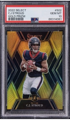 2022 Select CJ Stroud Gold XRC /10 Rookie card RC PSA 10 POP 2 🔥