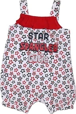 Way to Celebrate NWT Girls 3 6 Mo. Patriotic Star Spangled Cutie Romper