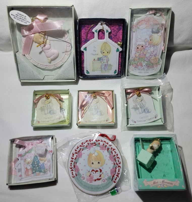 Precious Moments - Lot of 10 - Ornaments and Ring Holder