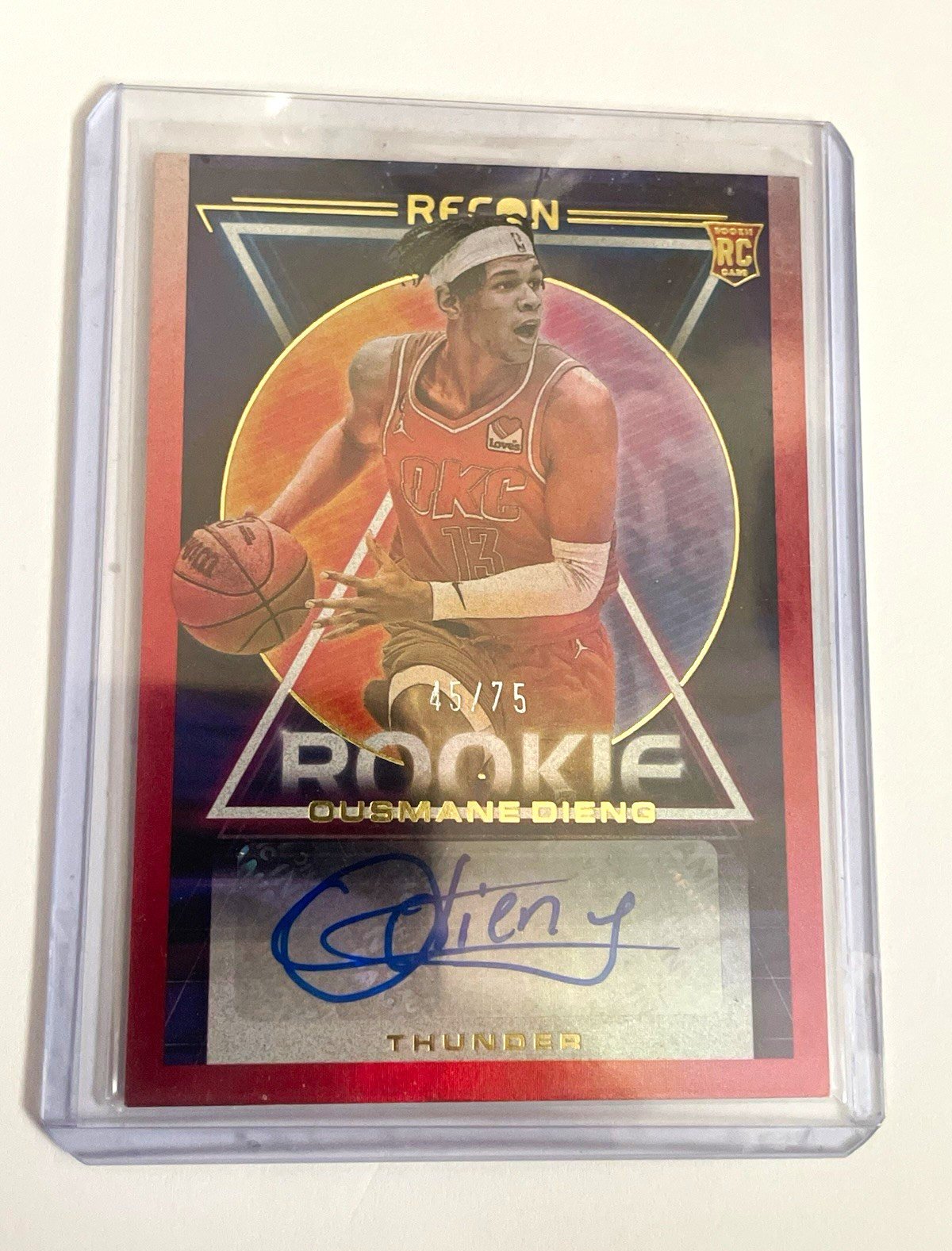 Panini 2022-23 Recon Rookie Recon Signatures Ousmane Dieng Red Auto /75