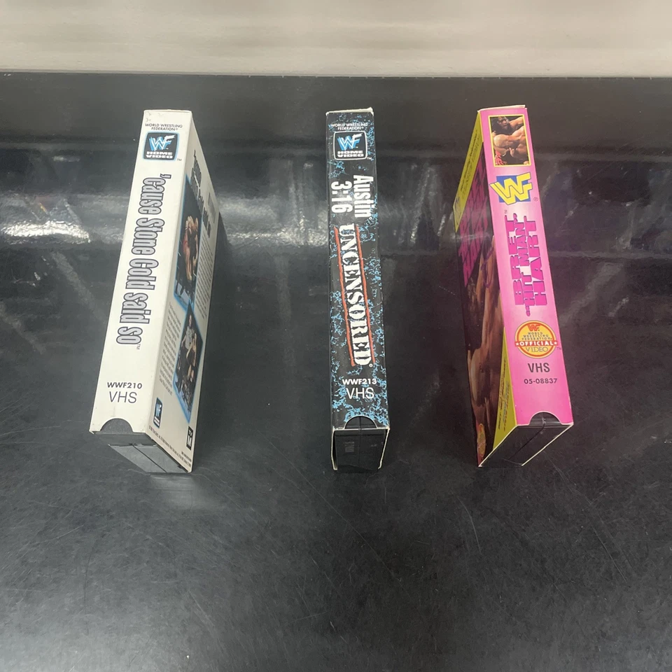 AUSTIN 3:16 без цензуры Стив Остин рестлинг vhs WWF Брет Харт камень холодный лот  - Изображение 2 из 4