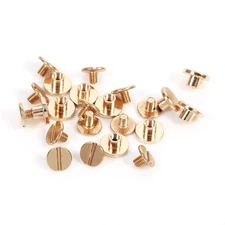 Solid Brass Button Stud Fasteners Kit Screw Back Leather Rivet Gold 5mm 10 Sets