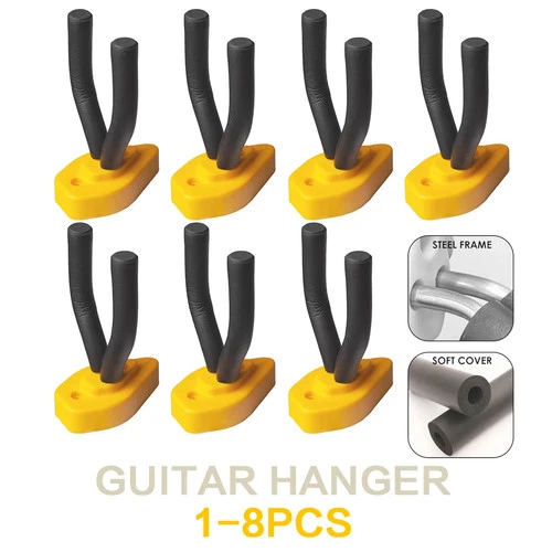 1-8PCS Wall Holder Metal Guitar Hanger Hook for Acoustic Guitar Easy To Install