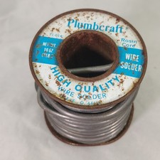 Vintage Plumbcraft Rosin Core Solder Wire Solder 1 Lb. Total Weight 0.110 dia