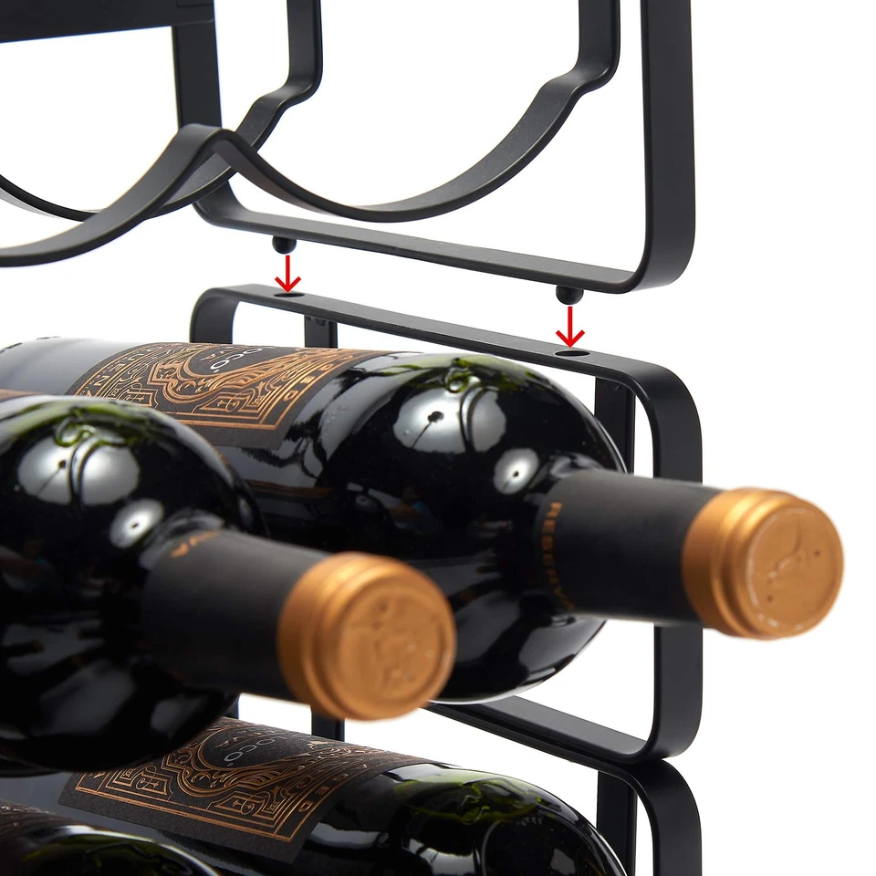 simplywire Portabottiglie modulare Portabottiglie impilabile Nero - Immagine 4 di 4